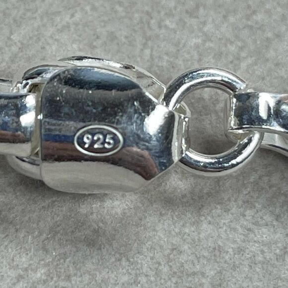 Men’s Solid 925 Sterling Box Link Chain Bracelet - Picture 7 of 9